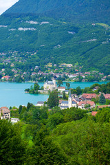 Fototapeta premium Annecy lake, French Alps, region Haute Savoie