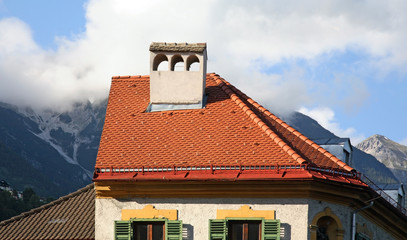 Fragment of building in Innsbruck. Tyrol. Austria