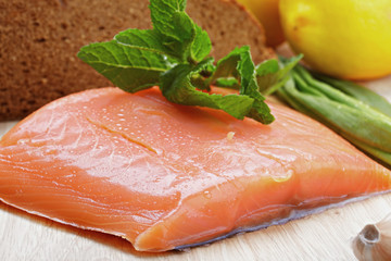 Salmon fish and other food