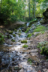 Fototapeta premium rocky waterfall in summer