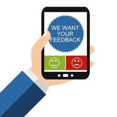 We want your Feedback auf dem Smartphone