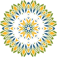 Circular background in shades of emerald. Flower circular background. Mand