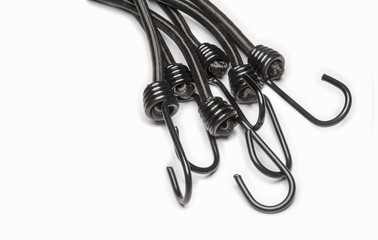 Black elastic straps ropes with hooks