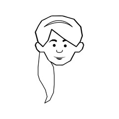 woman black line cartoon icon image vector illustration design 
