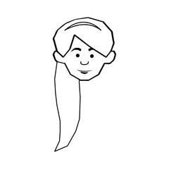 woman black line cartoon icon image vector illustration design 