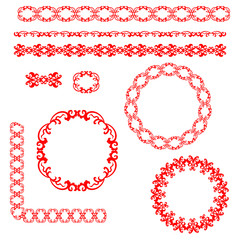 The Chinese traditional paper-cut art floral ornament