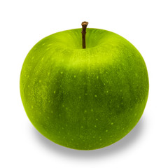Green Apple closeup isolated on white background