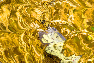 Abstract yellow clock wave. Fractal texture. Background consists of fractal color texture and is suitable for use in projects on imagination, creativity and design.