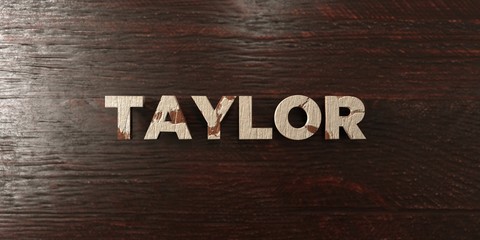 Taylor - grungy wooden headline on Maple  - 3D rendered royalty free stock image. This image can be used for an online website banner ad or a print postcard.