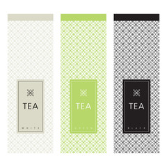 Tea packaging. Template design element. Swatch seamless pattern