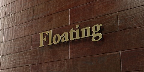 Floating - Bronze plaque mounted on maple wood wall  - 3D rendered royalty free stock picture. This image can be used for an online website banner ad or a print postcard.