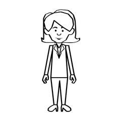 woman black line cartoon icon image vector illustration design 