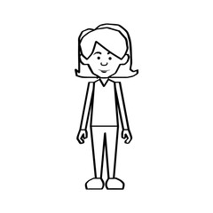 woman black line cartoon icon image vector illustration design 
