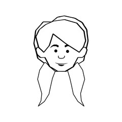 woman black line cartoon icon image vector illustration design 