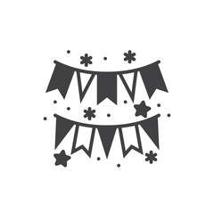 paper garland icon vector, filled flat sign, solid pictogram isolated on white, logo illustration