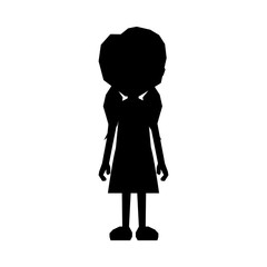 woman cartoon black silhouette icon image vector illustration design 