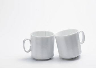 White couple white ceramic cup