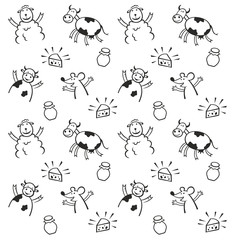 Funny animals seamless pattern