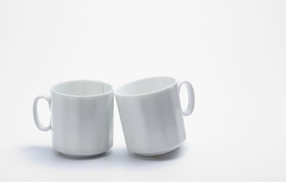White couple white ceramic cup