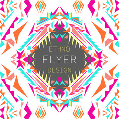 Fototapeta premium Vector geometric colorful background. Card templates for business and invitation. Ethnic, tribal, aztec style