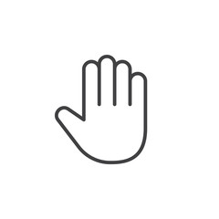 Palm, Hand line icon, outline vector sign, linear pictogram isolated on white. logo illustration