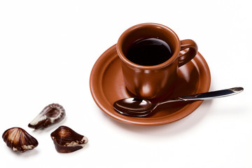 cup of coffee and chocolate