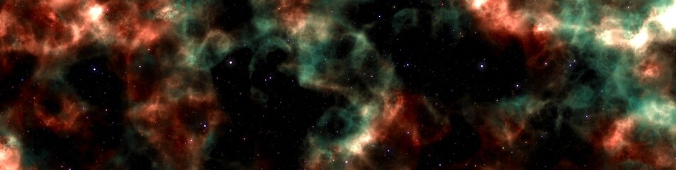 Star field voyage with cosmic space nebula, digital art illustration work.
