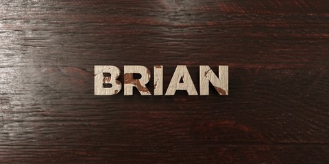Fototapeta premium Brian - grungy wooden headline on Maple - 3D rendered royalty free stock image. This image can be used for an online website banner ad or a print postcard.