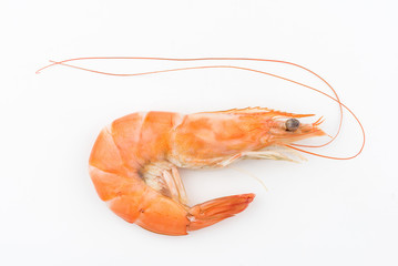 FoodShrimps. Prawns isolated on a White Background .Seafood