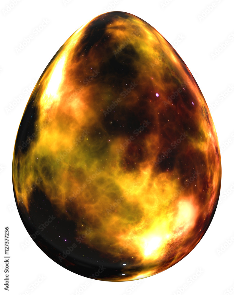 Wall mural easter egg star field with cosmic nebula textured, digital art illustration work.