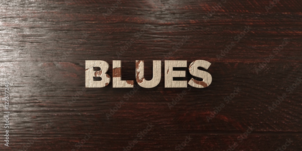 Fototapete blues - grungy wooden headline on maple - 3d rendered royalty free stock image. this image can be us