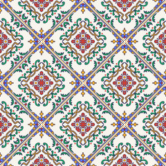 Vector seamless texture. Beautiful colored pattern for design and fashion with decorative elements