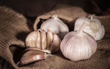 garlic bulbs with garlic cloves
