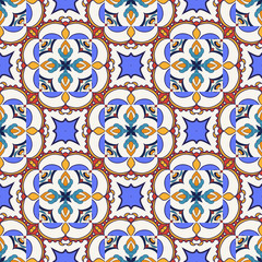 Vector seamless texture. Beautiful colored pattern for design and fashion with decorative elements