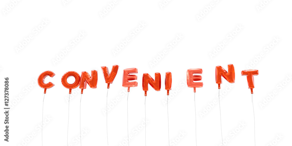 Fototapete convenient - word made from red foil balloons - 3d rendered. can be used for an online banner ad or 