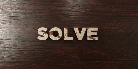 Solve - grungy wooden headline on Maple  - 3D rendered royalty free stock image. This image can be used for an online website banner ad or a print postcard.
