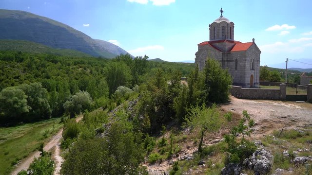 church near the Cetina water source spring in Croatia