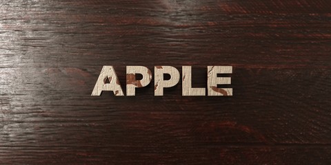 Apple - grungy wooden headline on Maple  - 3D rendered royalty free stock image. This image can be used for an online website banner ad or a print postcard.