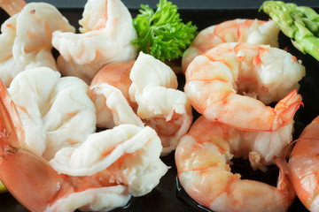 Shrimps. Prawns isolated on a White Background .Seafood