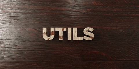 Utils - grungy wooden headline on Maple  - 3D rendered royalty free stock image. This image can be used for an online website banner ad or a print postcard.