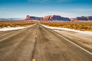 winter morning in the monument valley