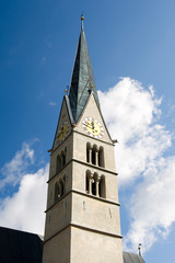 Fototapeta na wymiar Small Church - Santa Maria Val Mustair. Grisons, Switzerland