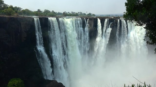 The great Victoria Falls in Zimbabwe as 4K UHD footage