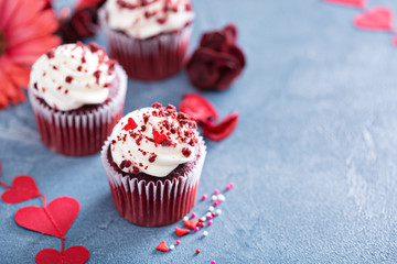 Red velvet cupcakes for Valentines Day