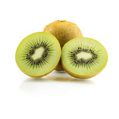 Fototapeta premium sliced Kiwi fruit isolated on white background cutout