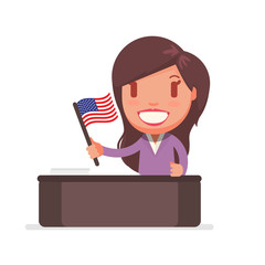 Character with USA Flag