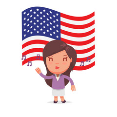 Character with USA Flag