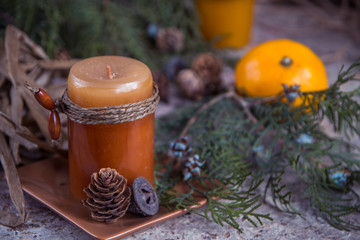 Christmas decoration, candle for New Year