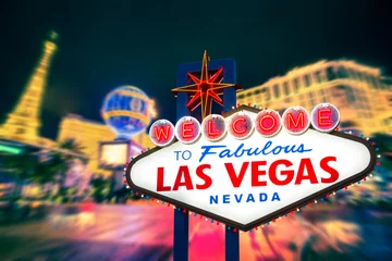 Cercles muraux Lieux américains Route de bande de flou Las Vegas Nevada