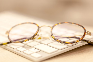 Keyboard and glasses